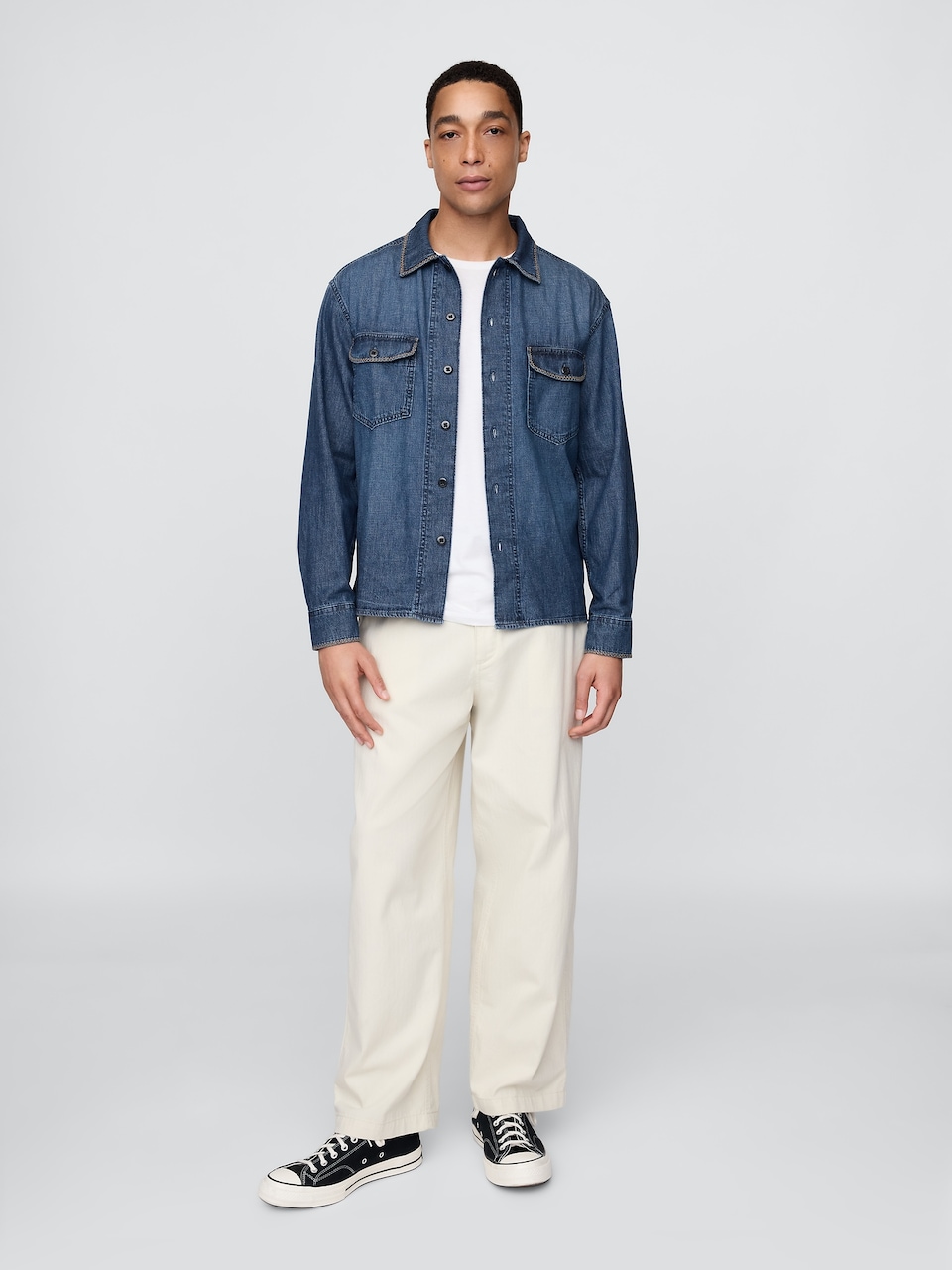 Embroidered Denim Shirt