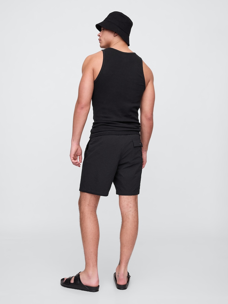 6" Relaxed Seersucker Swim Trunks
