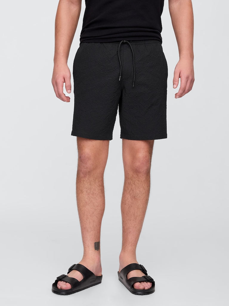 6" Relaxed Seersucker Swim Trunks