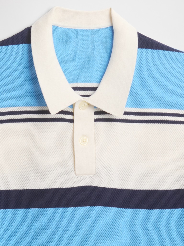 Stripe Sweater Polo Shirt