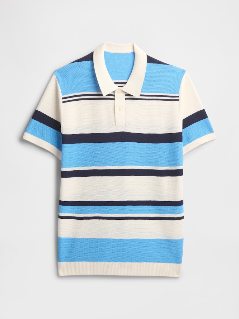 Stripe Sweater Polo Shirt