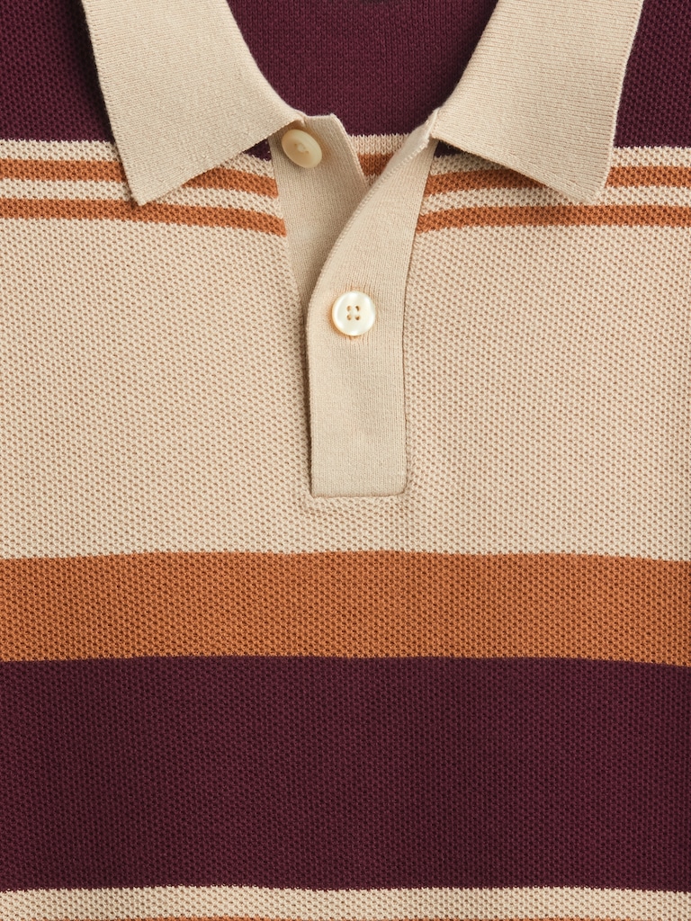 Stripe Sweater Polo Shirt