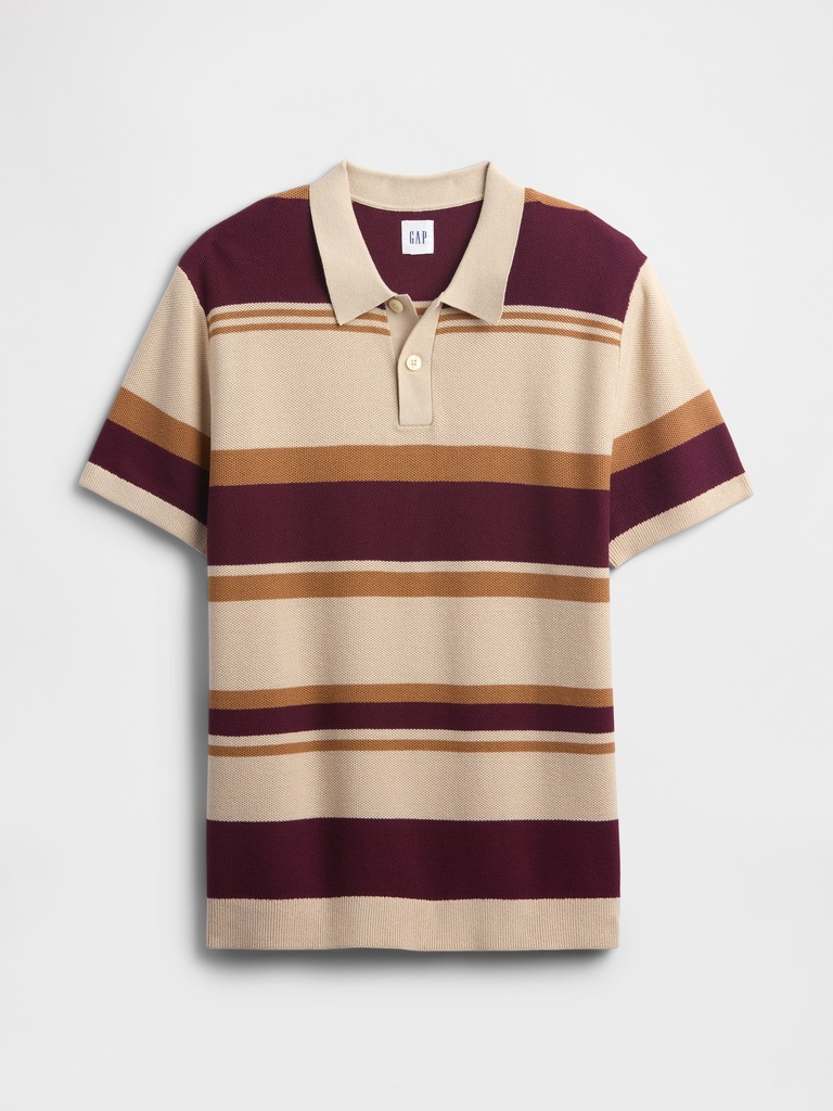 Stripe Sweater Polo Shirt