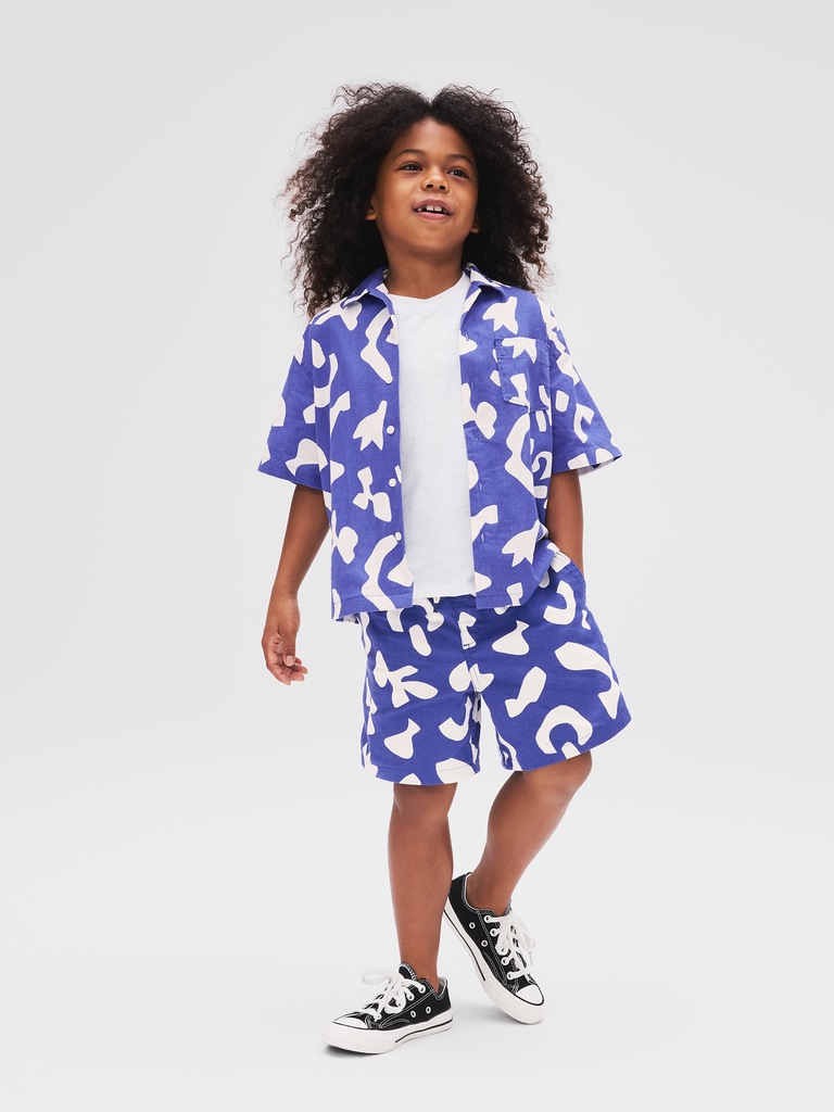 Kids Relaxed Linen-Blend Vacay Shirt