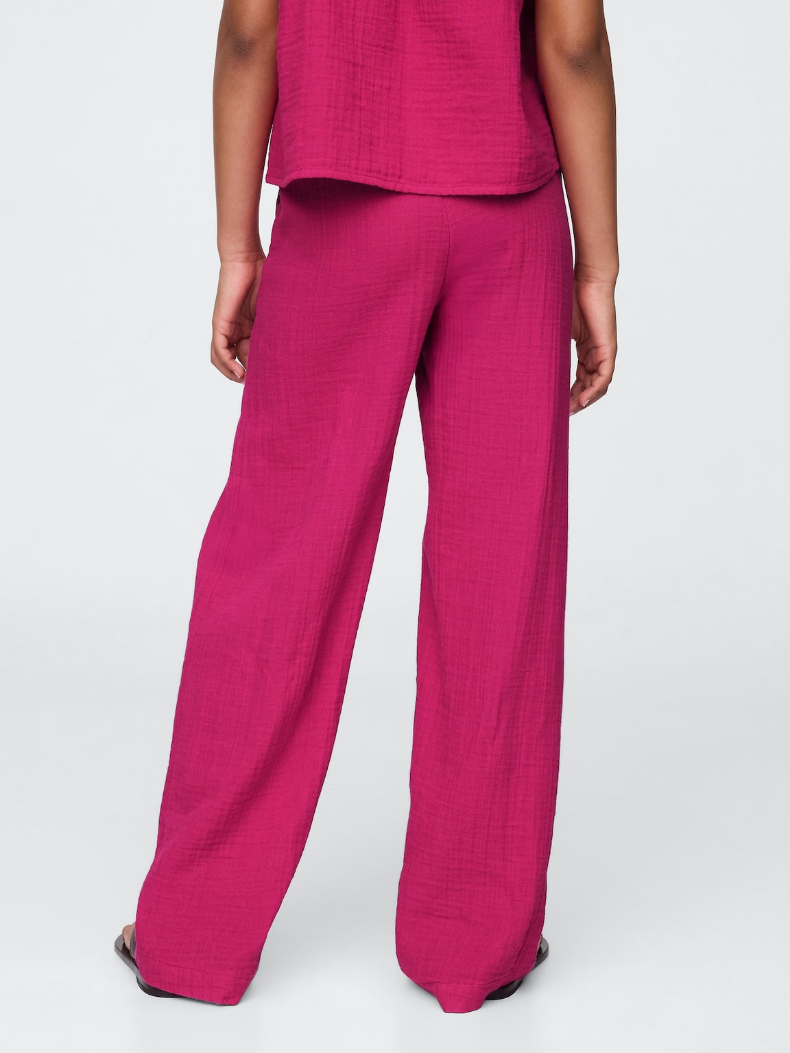 Kids Crinkle Gauze Easy Wide-Leg Pants