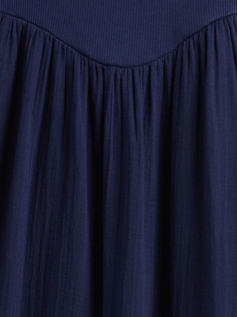 Cotton Gauze Mixed Media Maxi Dress
