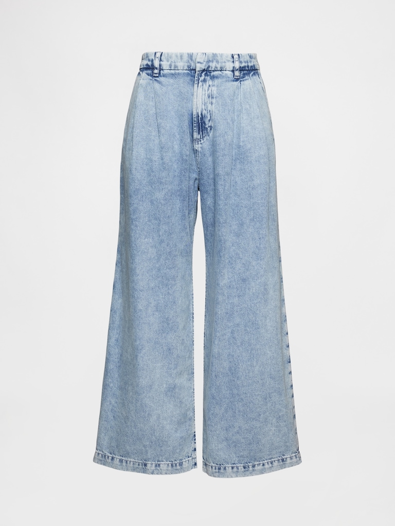 365 High Rise UltraSoft Denim Pleated Ankle Trousers