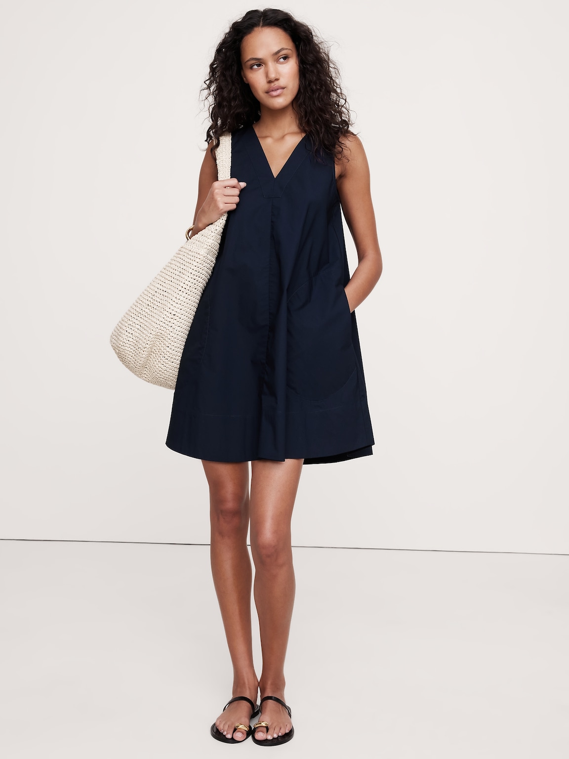 V-Neck Hardware One-Piece Swimsuit