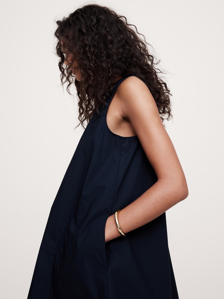 Cotton Poplin Swing Mini Dress