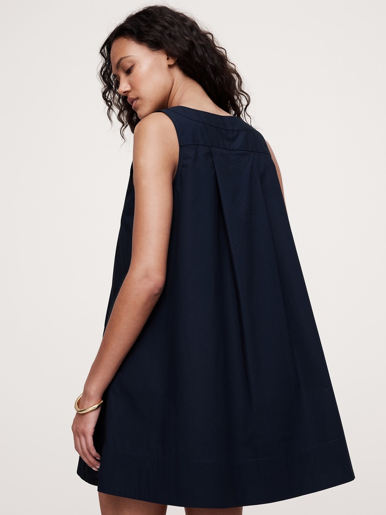 Cotton Poplin Swing Mini Dress