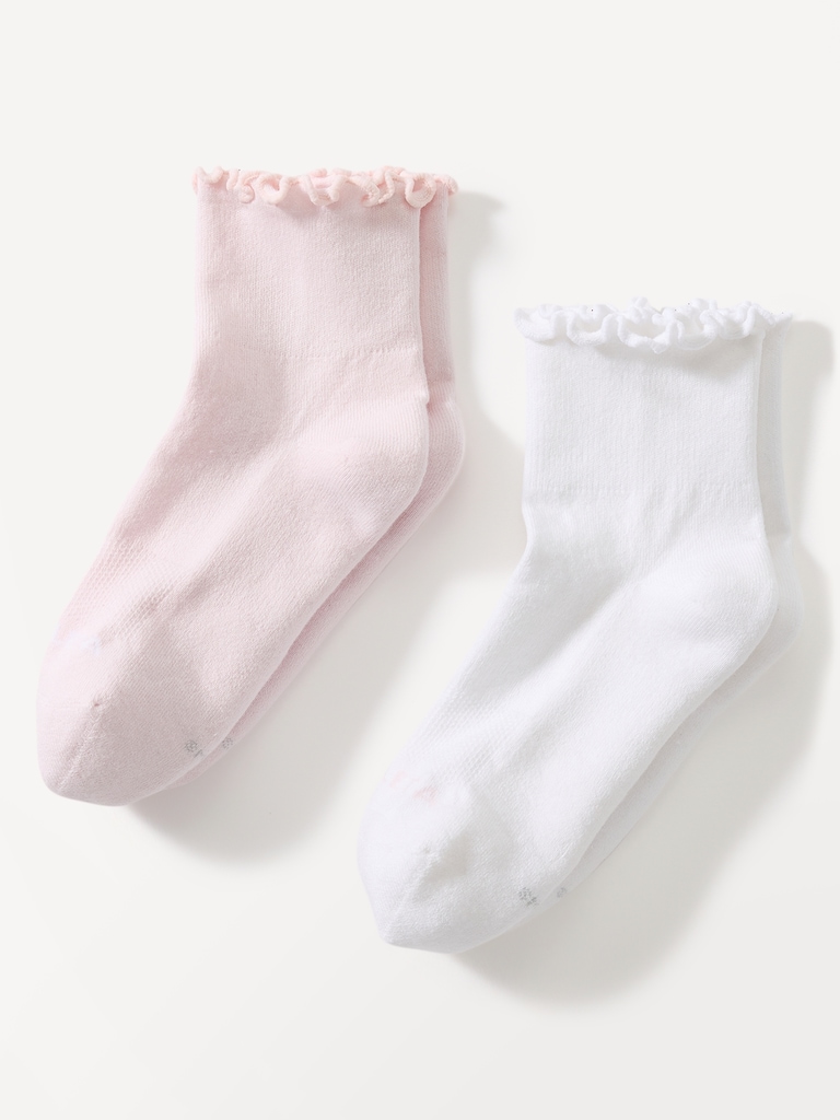 Athleta Ruffle Everyday Quarter Crew Sock 2-Pack