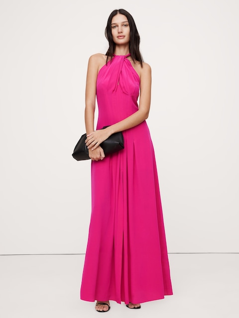 chinese dress ladies European Linen Maxi Dress – Banana Republic main image 1