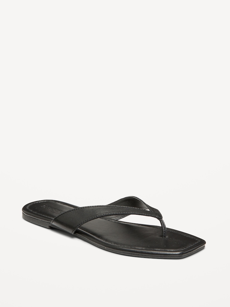 Faux-Leather Flip Flop for Women