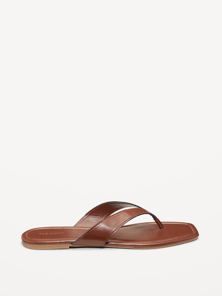 Faux-Leather Flip Flop for Women