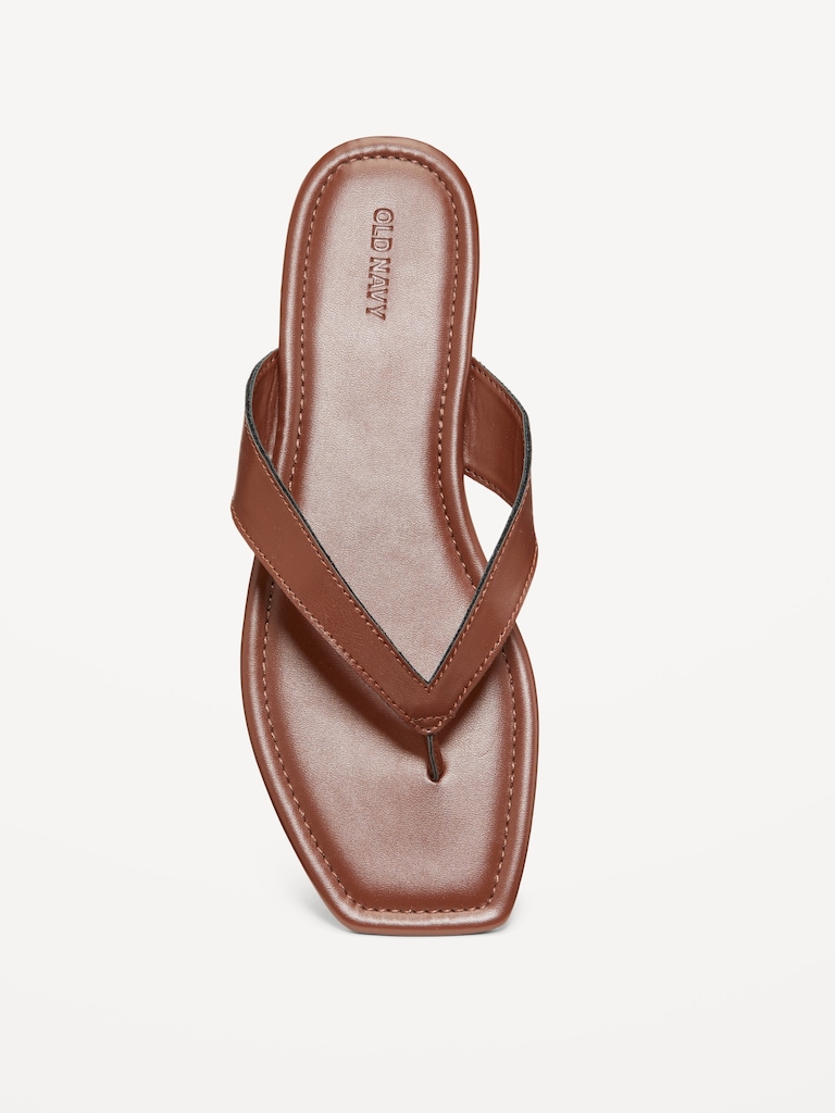 Faux-Leather Flip Flop for Women