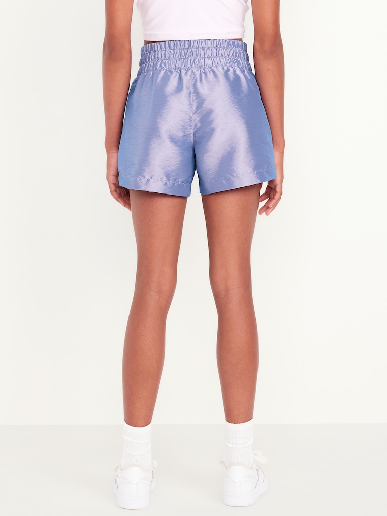 High-Waisted Color-Block Performance Shorts for Girls