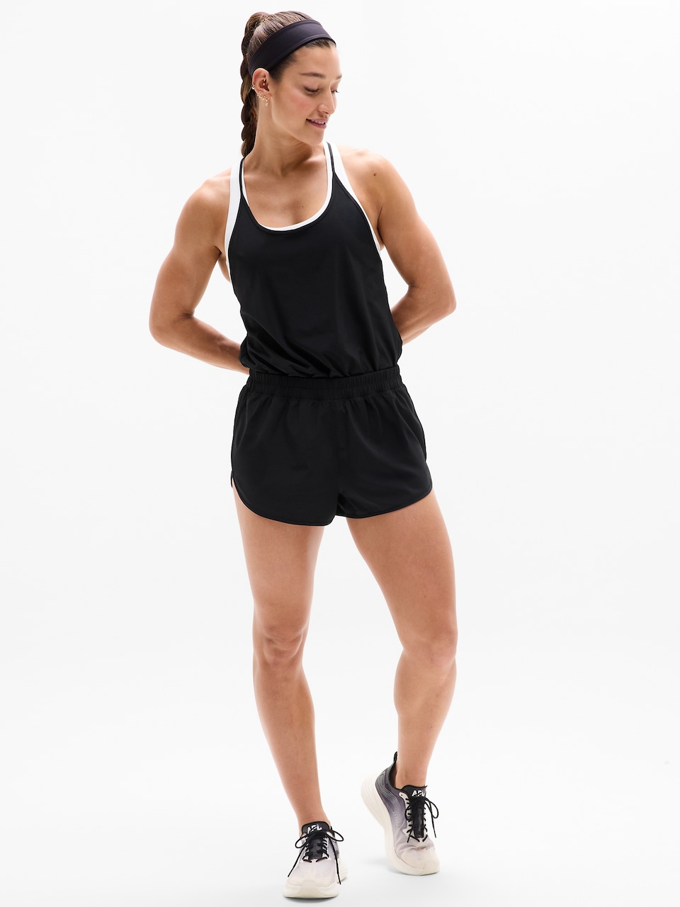V-Neck Hardware One-Piece Swimsuit