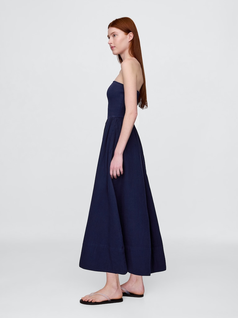 Cotton Gauze Mixed Media Maxi Dress