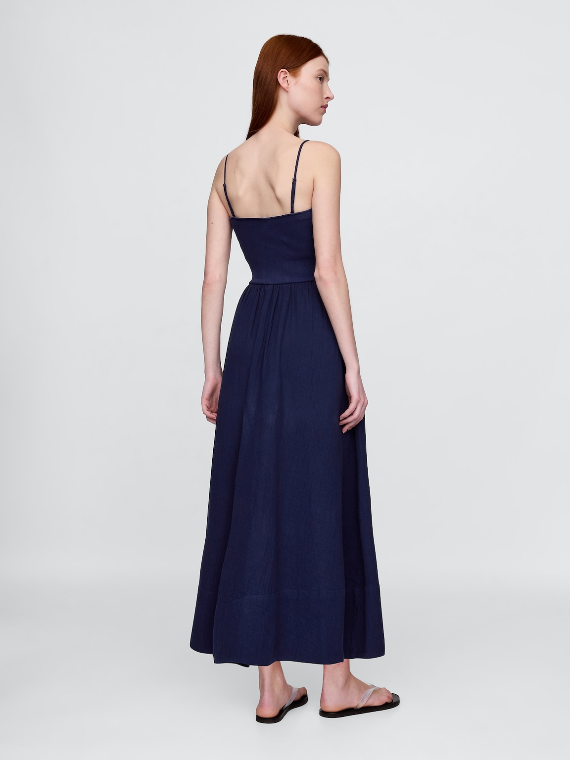 Cotton Gauze Mixed Media Maxi Dress