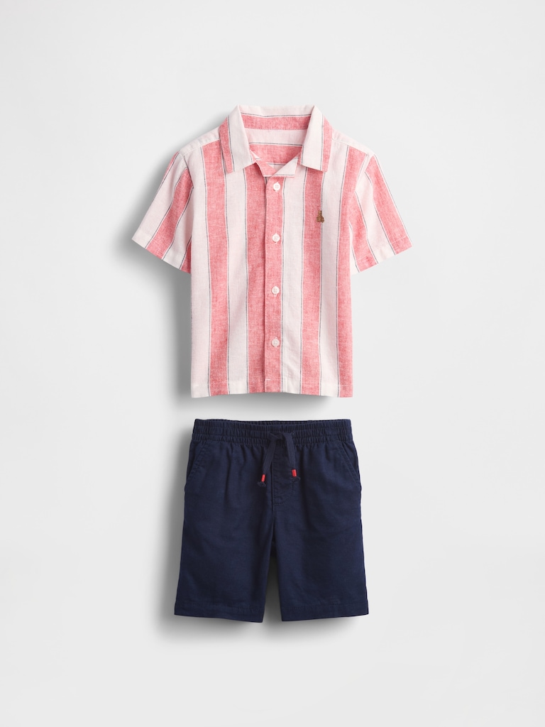 Baby & Toddler Linen-Cotton Cabana Outfit Set