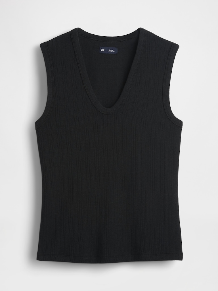 Sheer Modern Rib Tank Top