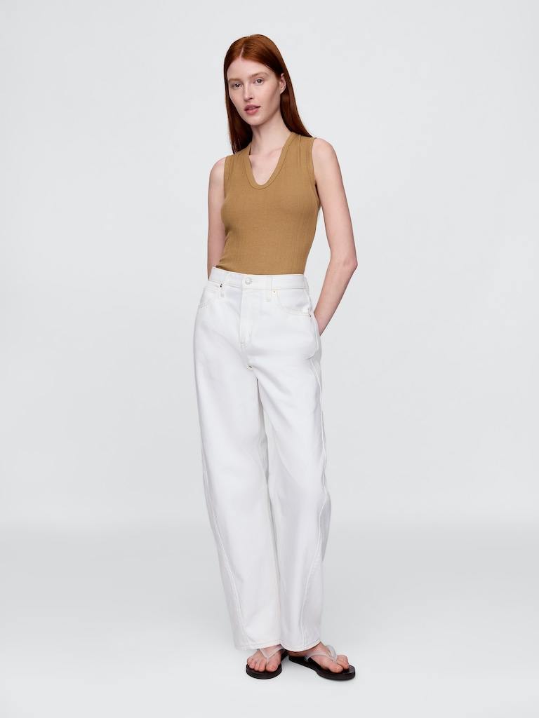 Sheer Modern Rib Tank Top