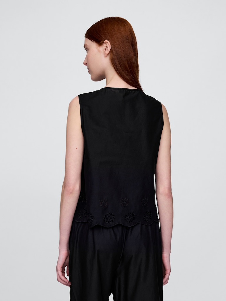 Eyelet Hem PJ Top