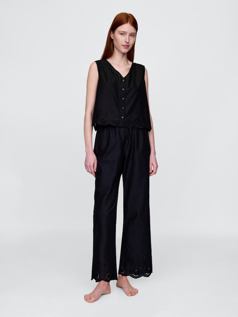 Eyelet Hem PJ Top