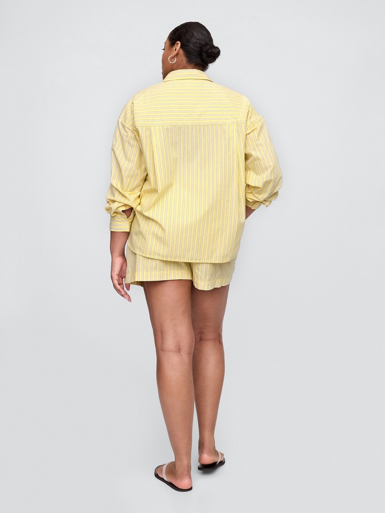 Relaxed Pull-On Poplin Shorts