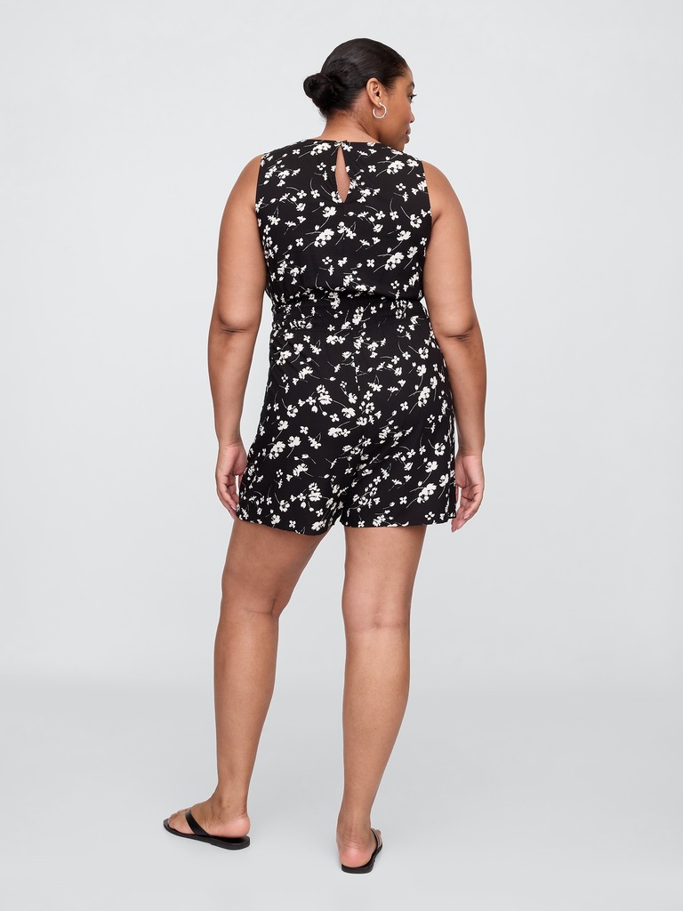 Smocked V-Neck Romper