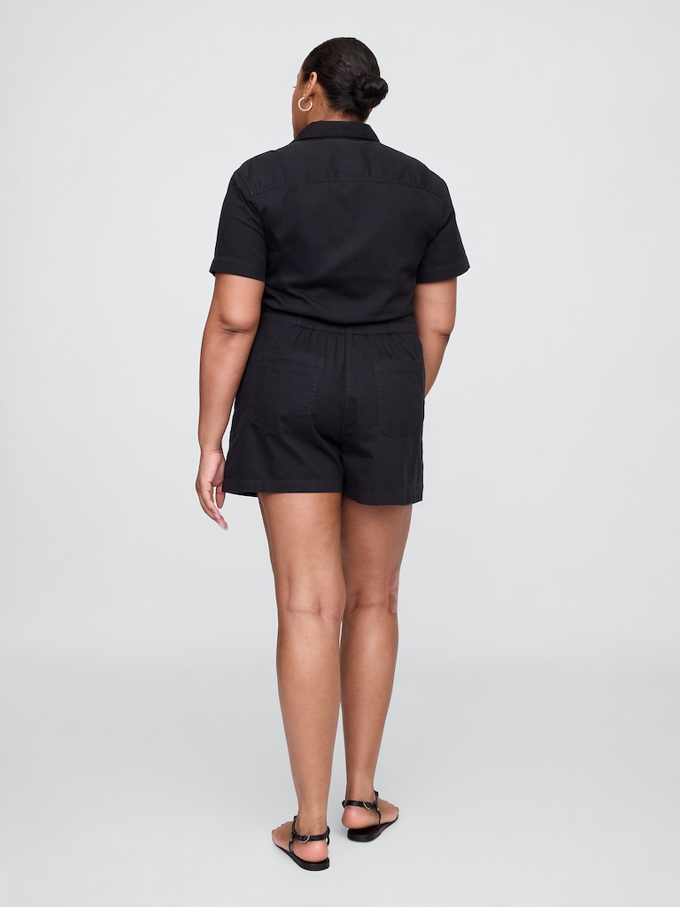 Relaxed Twill Utility Romper
