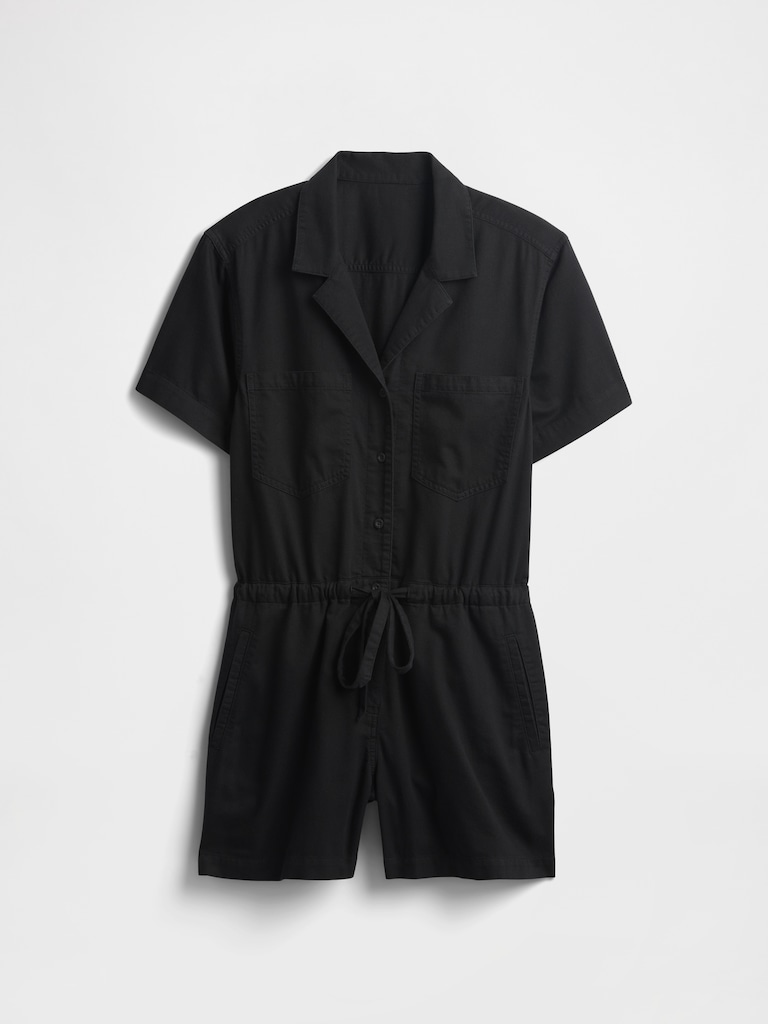Relaxed Twill Utility Romper