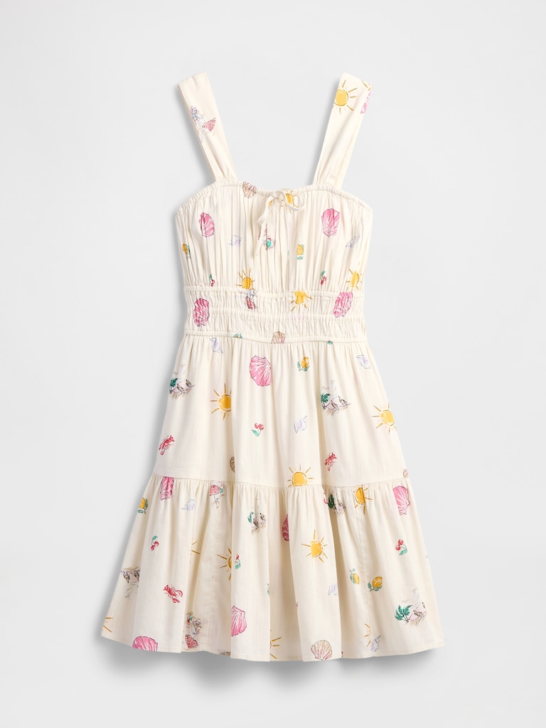 Smocked Tie-Front Mini Dress