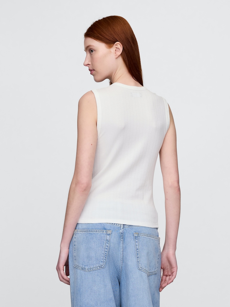 Sheer Modern Rib Tank Top