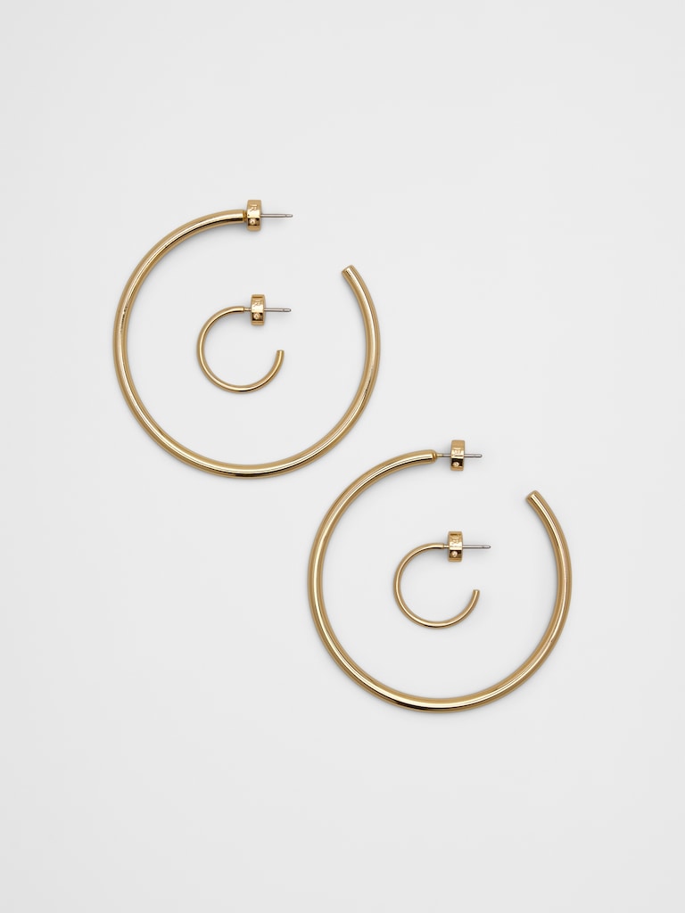 Basic Hoop Earrings (2 Pack)