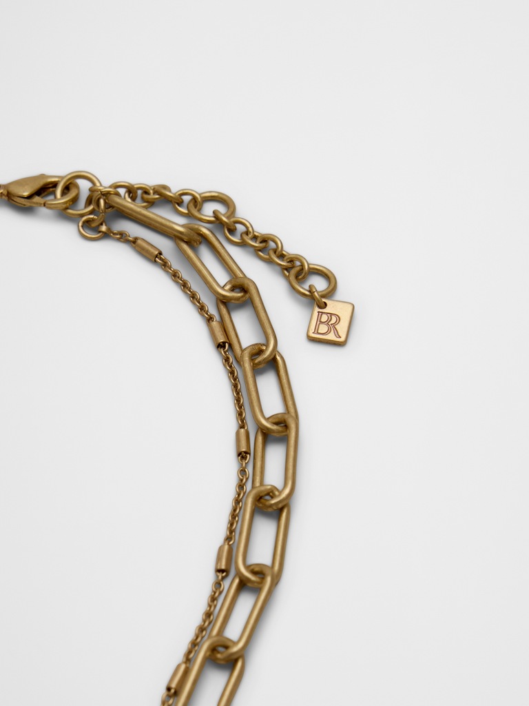 Disc Paperclip Layered Necklace