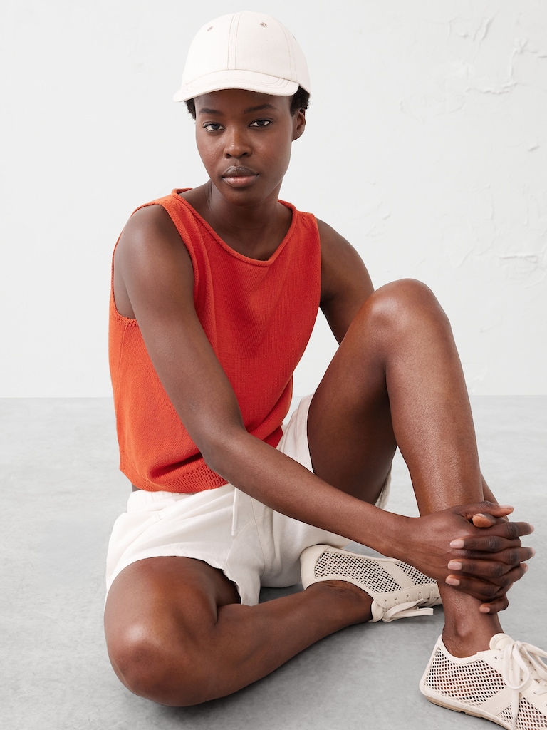 Cropped Boatneck Sweater Shell