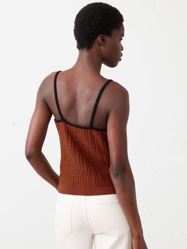 Strappy Patchwork Sweater Tank