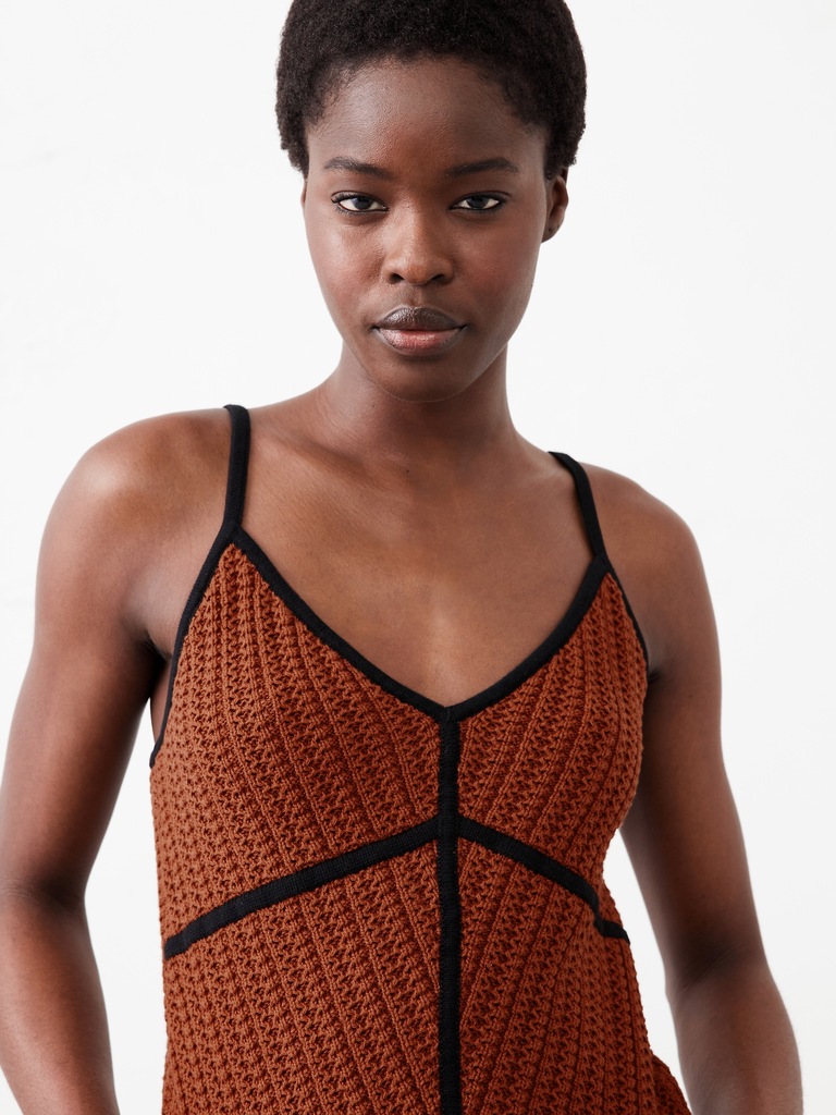 Strappy Patchwork Sweater Tank