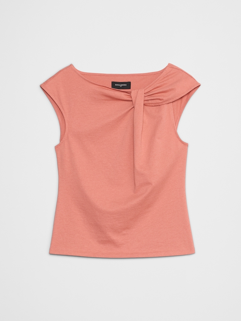 Premium Cotton Twist Shoulder Top