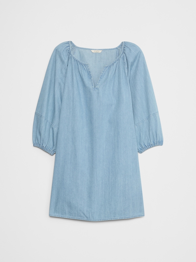 Puff-Sleeve Mini Dress