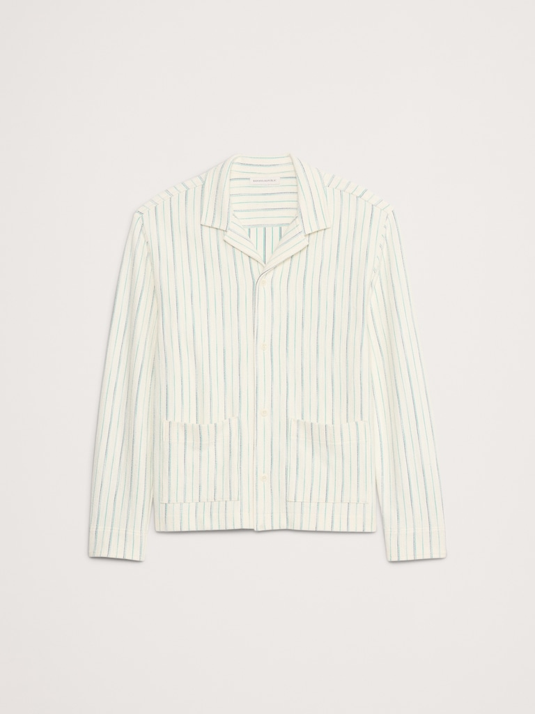 Jacquard Stripe Long-Sleeve Resort Shirt