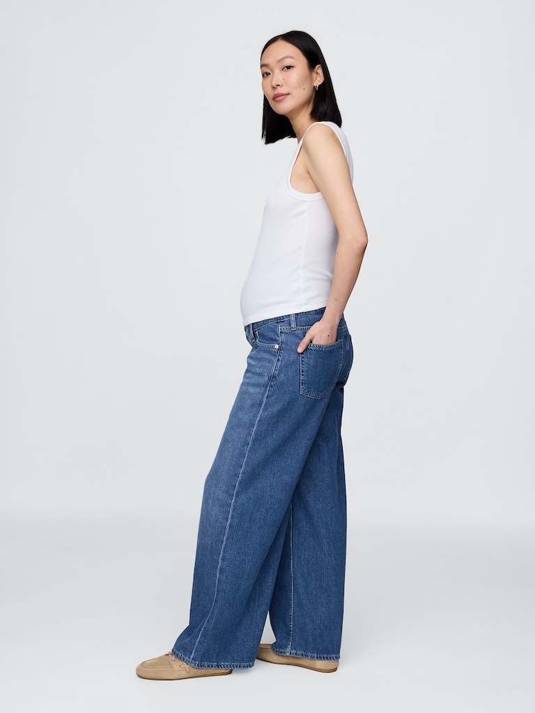 Maternity True Waistband Full Panel UltraSoft Baggy Jeans