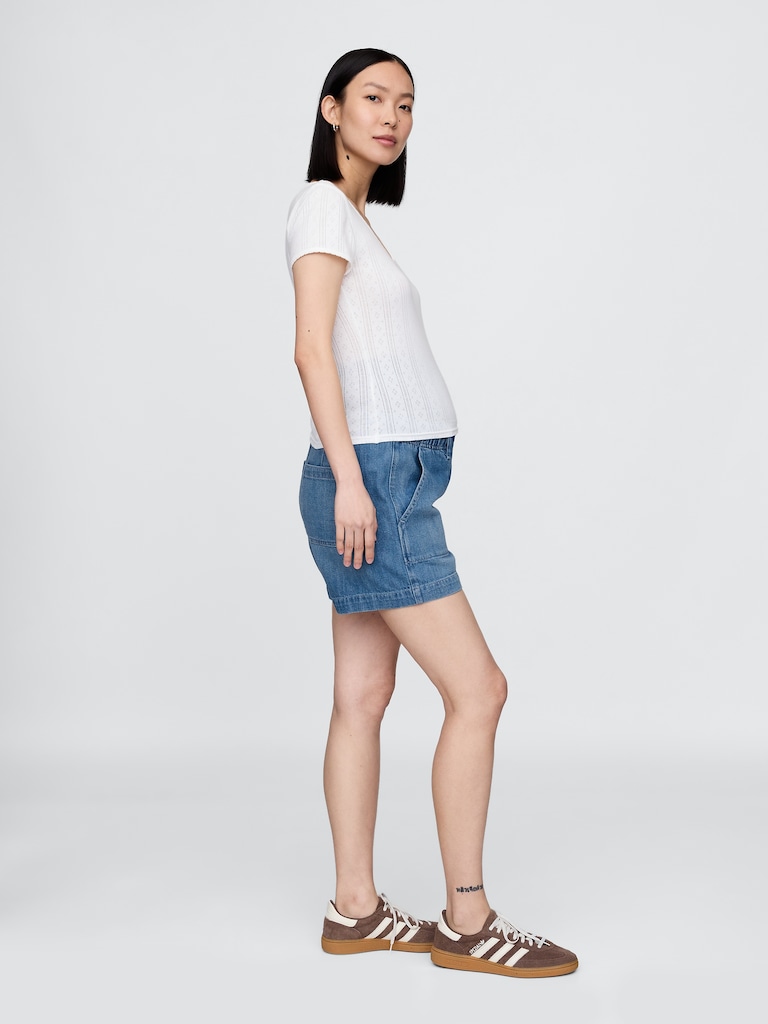 Maternity Full Panel Easy Denim Shorts
