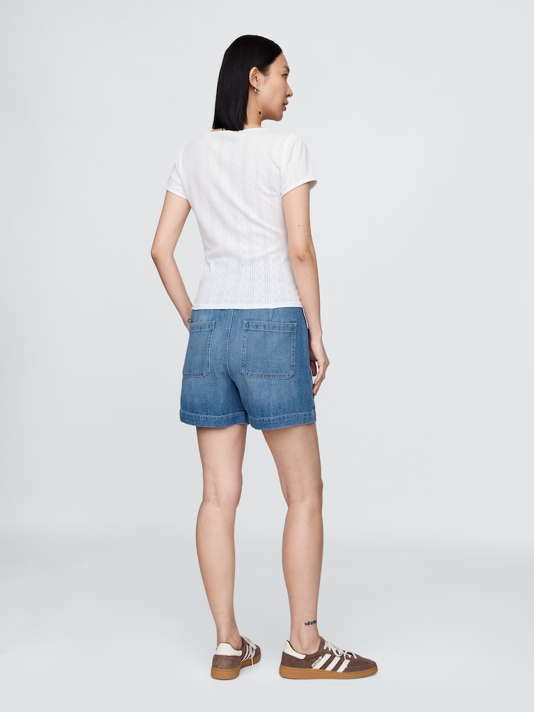 Maternity Full Panel Easy Denim Shorts