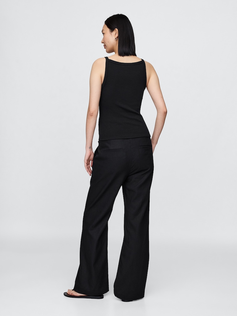 Maternity Full Panel Linen-Blend Pants