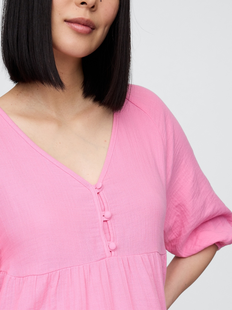 Maternity Crinkle Gauze Tiered Dress