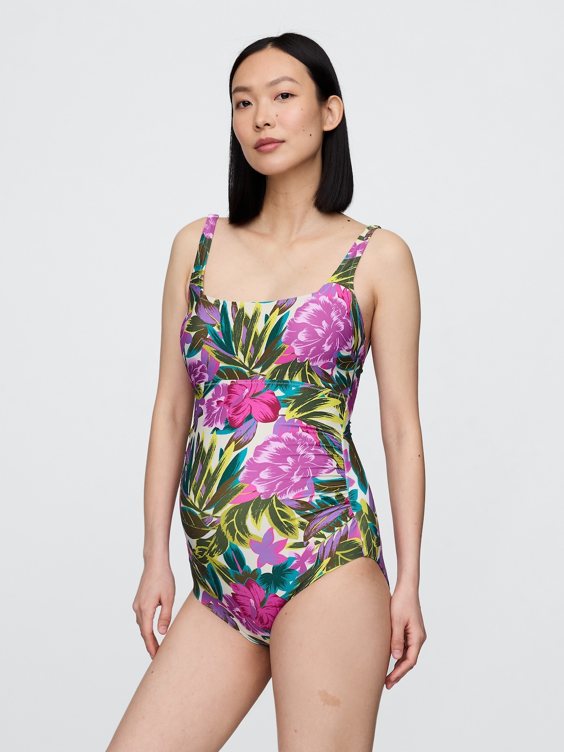 V-Neck Hardware One-Piece Swimsuit