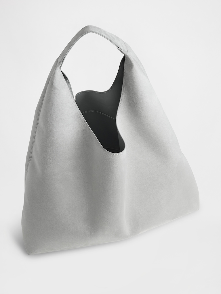 Vegan Suede Slouchy Tote Bag