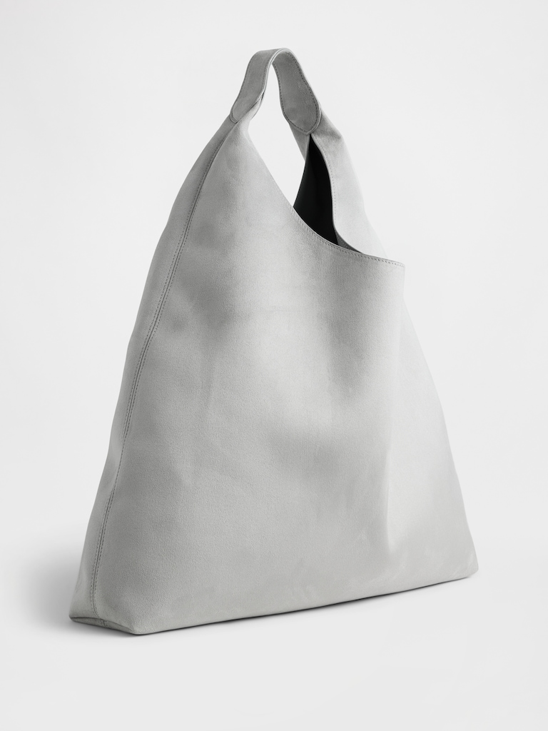 Vegan Suede Slouchy Tote Bag